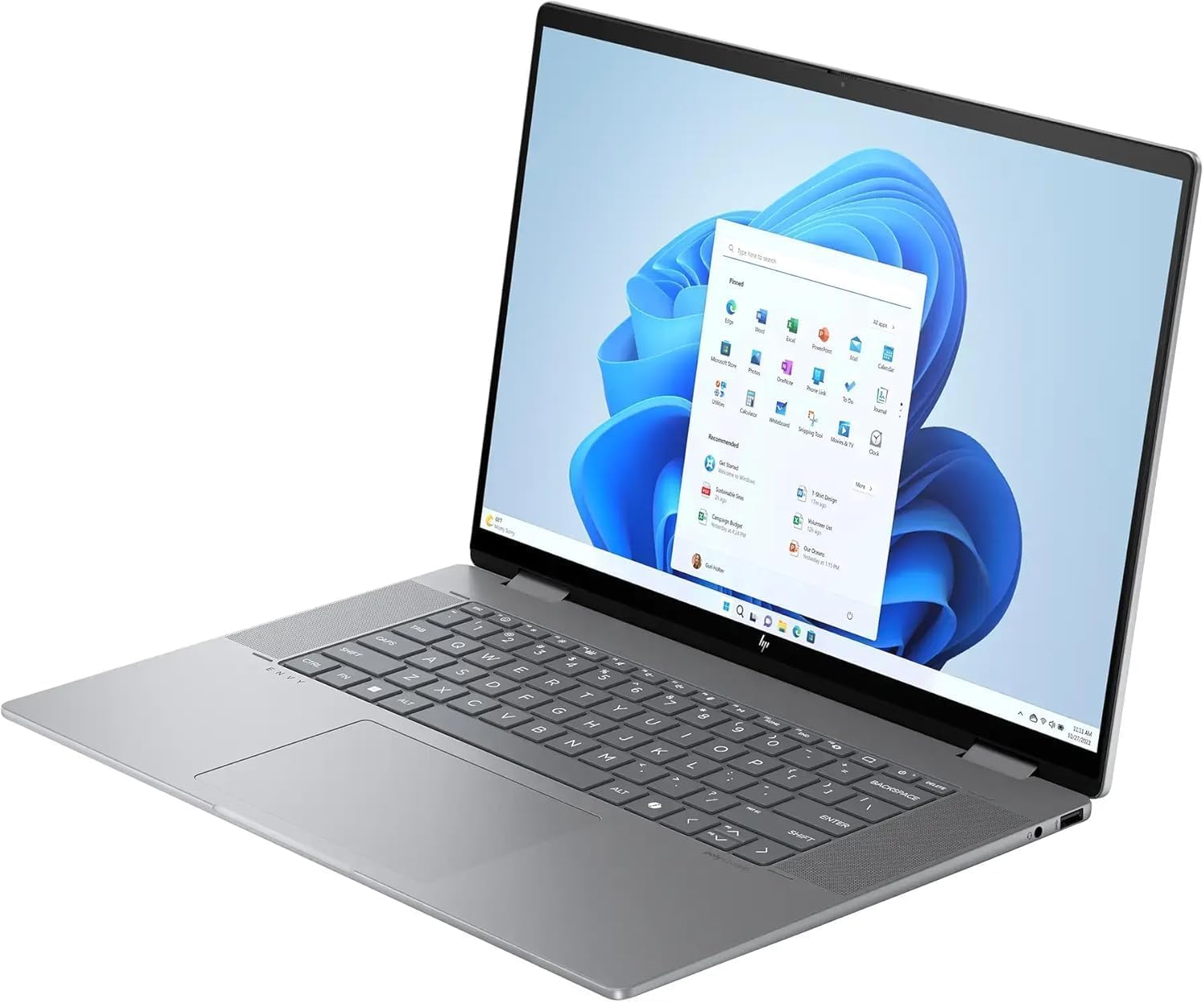 HP Envy x360 16' 2K WUXGA Touchscreen 2-in-1 Laptop, AMD Ryzen 5 8640HS Processor, 8GB RAM 2TB SSD, Backlit Keyboard, Wi-Fi 6E, Bluetooth, HDMI, Webcam, Windows 11 Home, Silver