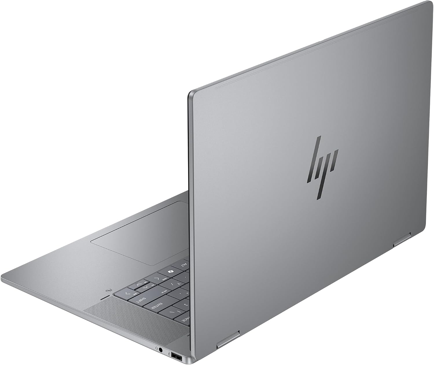 HP OmniBook X Flip 2-in-1 Copilot+ Laptop, AMD Ryzen AI 7-350, 24 GB LPDDR5x RAM, 4 TB PCIe SSD, 16' 2K (1920x1200) Touchscreen, AMD Radeon 860M, Backlit Keyboard, W11 Pro, Meteor Silver