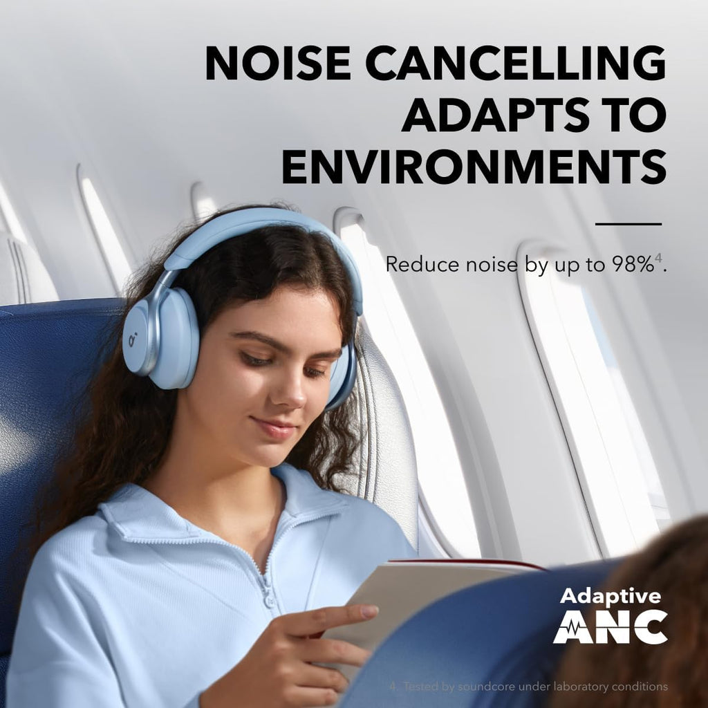Soundcore by Anker Space One Active Noise Cancelling Headphones, with Headphones Case, 2X Stronger Voice Reduction, 40H ANC Playtime, App Control, LDAC Hi-Res Wireless Audio