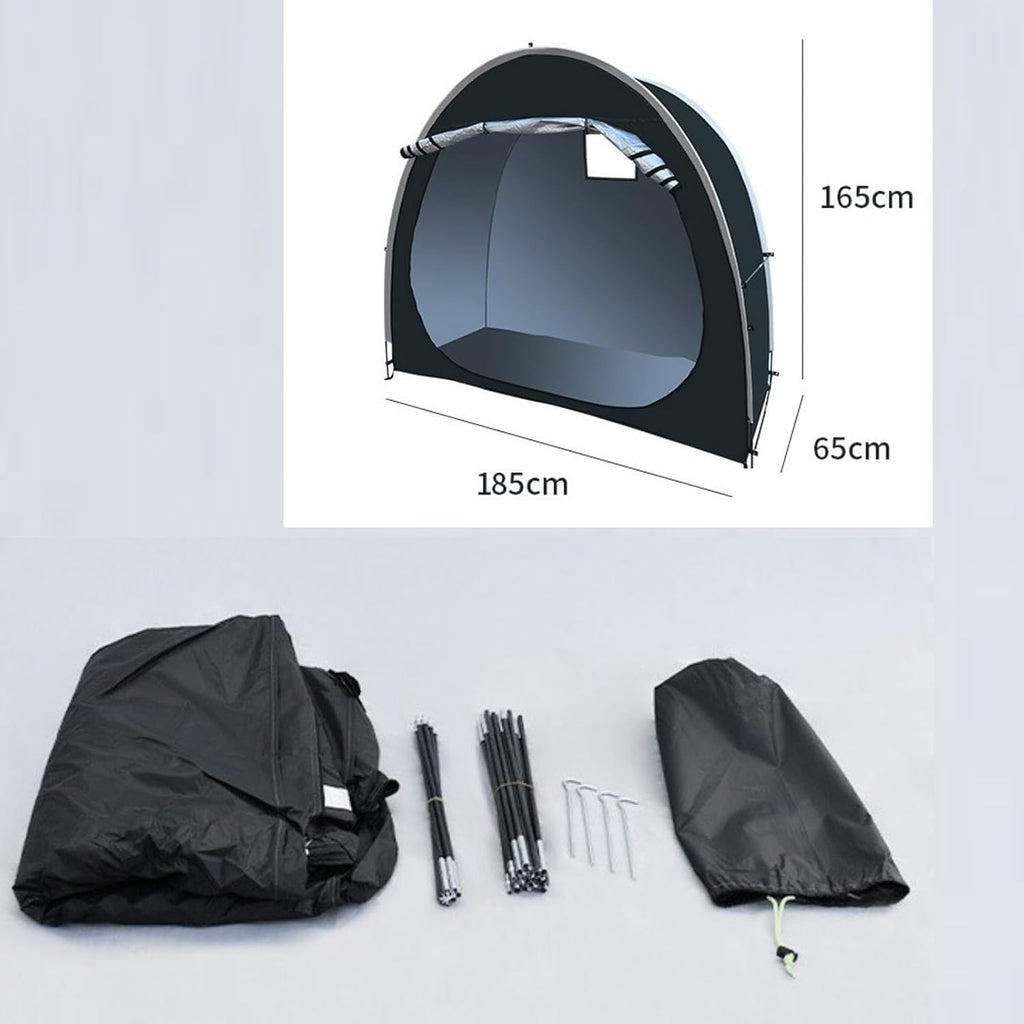 Bike Covers Outdoor Storage Waterproof 2 Bikes Outside Storage Outdoor storage tent with windows for Motorcycle Garden Tools Toys Lawn Mower 200x80x165CM(C)
