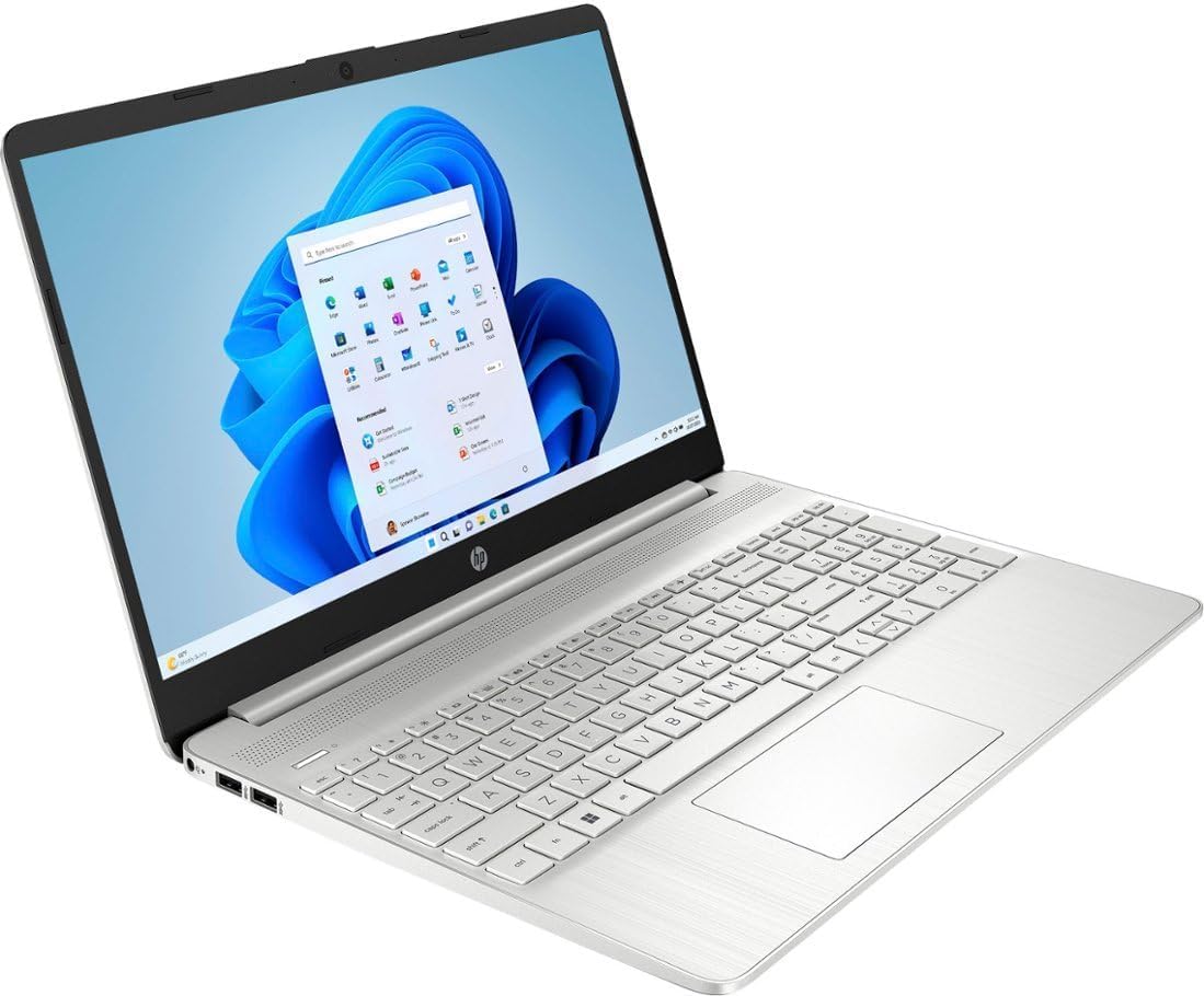 HP 15.6' HD Touch-Screen Laptop, Intel Core i3-1215U, 8GB RAM, 128GB SSD, HDMI, Bluetooth, Wi-Fi, Windows 11 Home in S Mode, Natural Silver, 15-dy5113dx (Renewed)