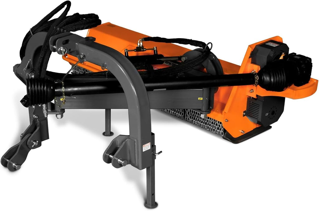 MechMaxx 72' Heavy Duty PTO Drive 3 Point Offset Ditch Bank Verge Flail Mower for 70-110HP CAT 2 Tractor, 111'' Offset Distance,55°/90° Rotation Angle, 16 Hammers, Model AGF72