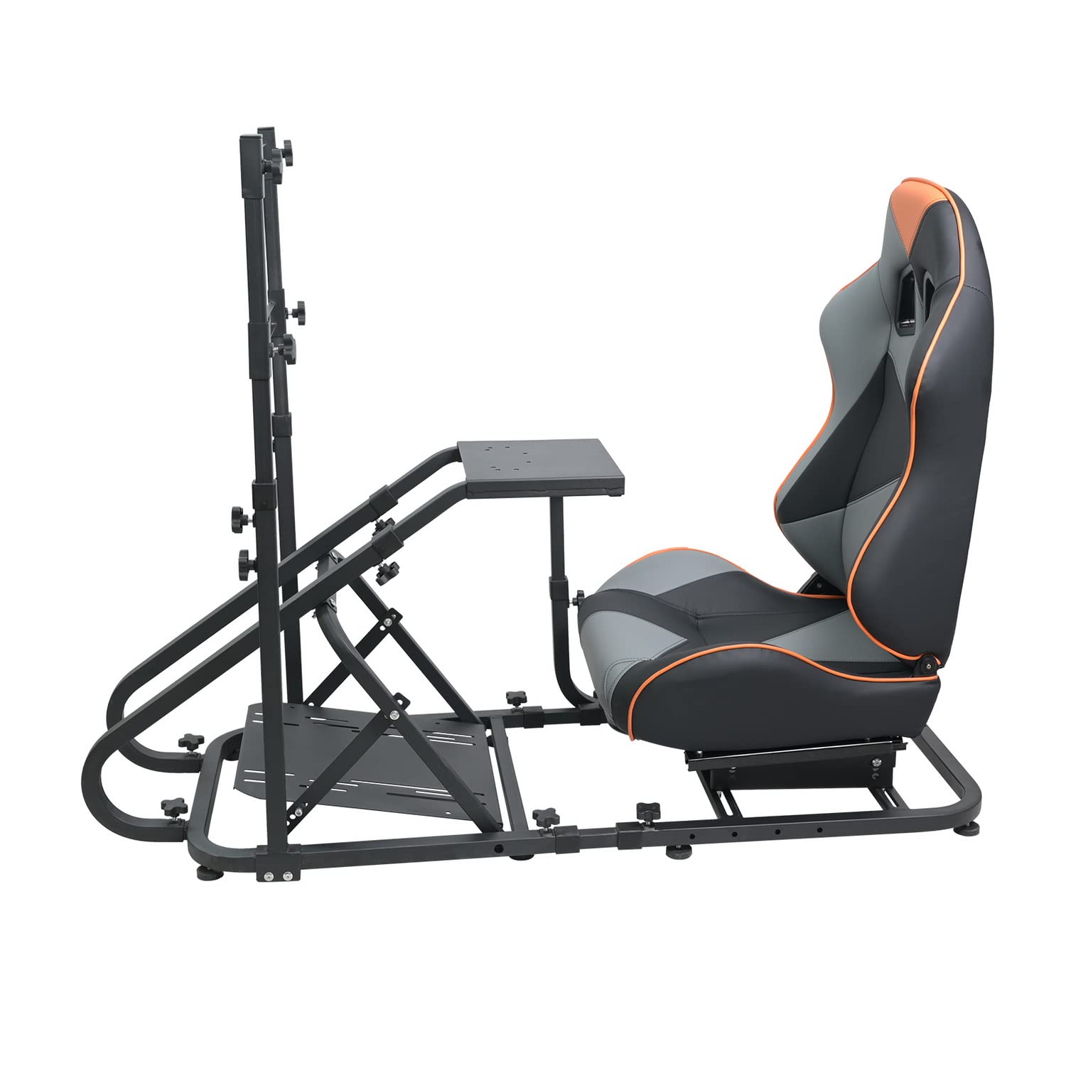 WTRAVEL Racing Simulator Cockpit with Wheel Stand and Racing Seat for All Logitech G920|G25|G27|G29| Thrustmaster | Compatible with Xbox, PS4, PS5, PC Platforms (Black+Gray)