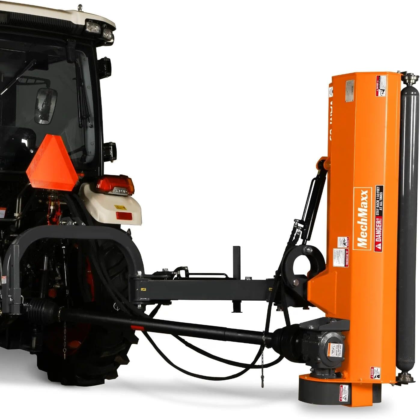 MechMaxx 65' Inch PTO Drive 3 Point Hitch Offset Flail Ditch Bank Mower for 30-60HP CAT 1 Tractor, 85'' Offset Distance,60°/90° Rotation Angle, 28 Hammers, Model VAM65