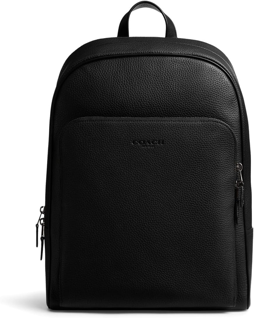 Coach Men's Gotham Backpack in Pebble Leather, Black
