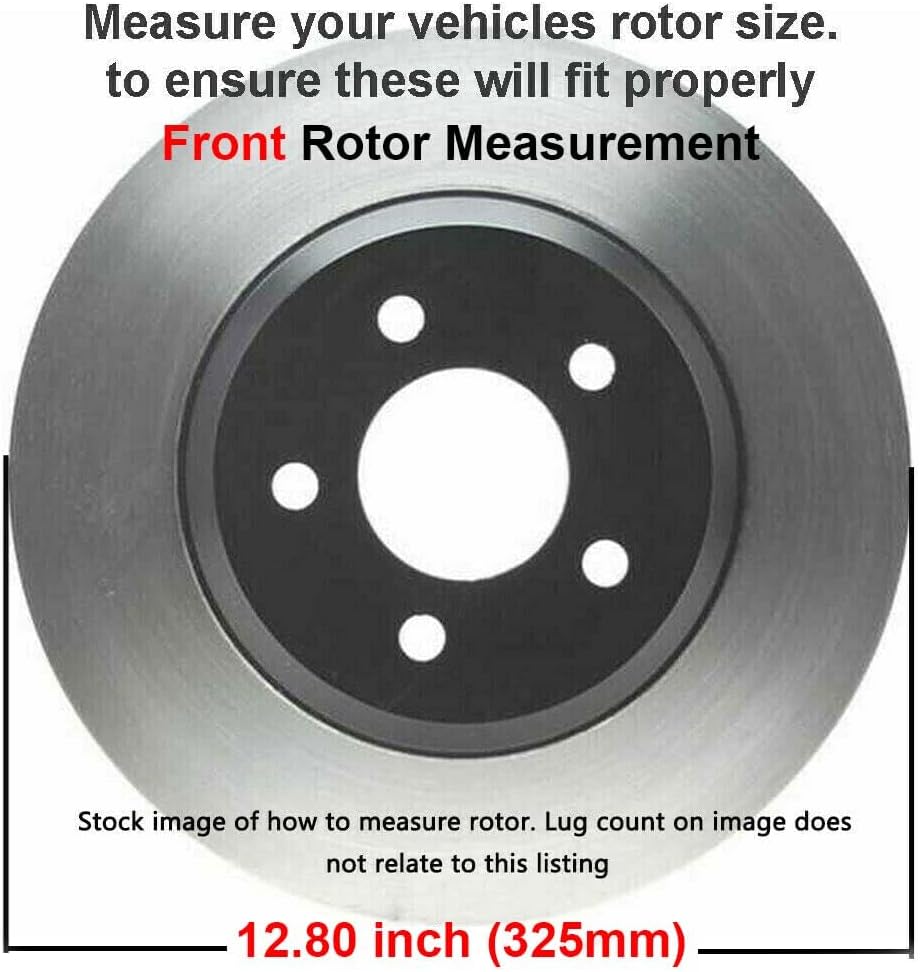 Detroit Axle - 10pc Brake Kit for Ford Explorer Flex Taurus Lincoln MKS, Drilled and Slotted Disc Brakes Rotors Ceramic Brake Pads Replacement : 12.80' inch Front and 12.99' inch Rear Rotor