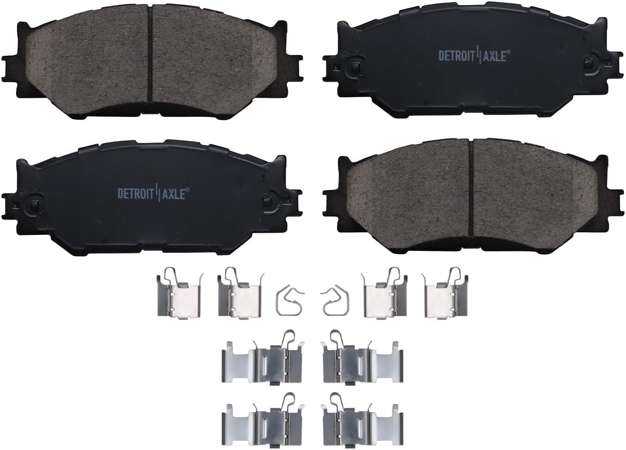 Detroit Axle - Front Brake Kit for 2006-2015 Lexus IS250, Disc Brake Rotors Ceramic Brake Pads Wheel Bearing Hubs 2007 2008 2009 2010 2011 2012 2013 2014 Replacement
