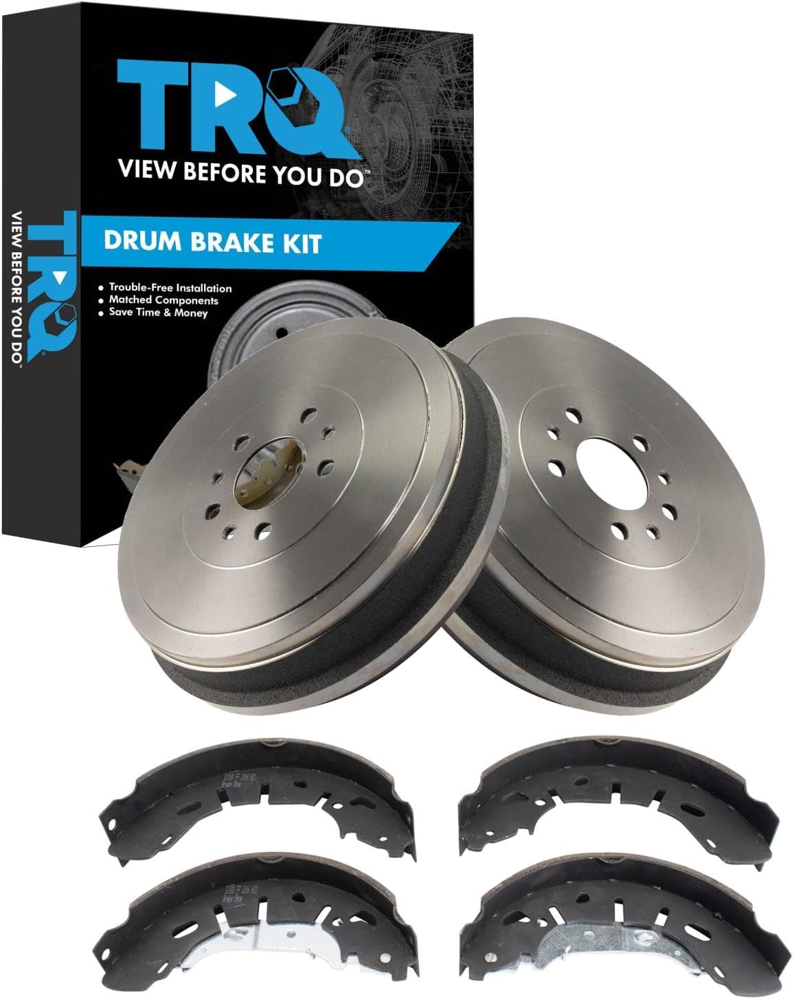 TRQ Rear Brake Shoe & Drum Kit Compatible with 2015-2021 Ram ProMaster City