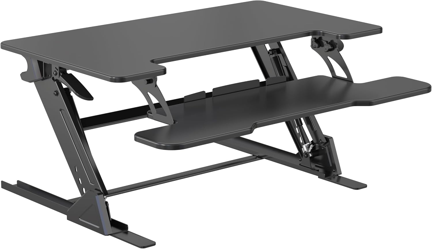 Standing Desk Converter 36 x 24 Inches - Height Adjustable Sit to Stand Riser with Keyboard Tray, Ergonomic Workstation for Home Office, Black