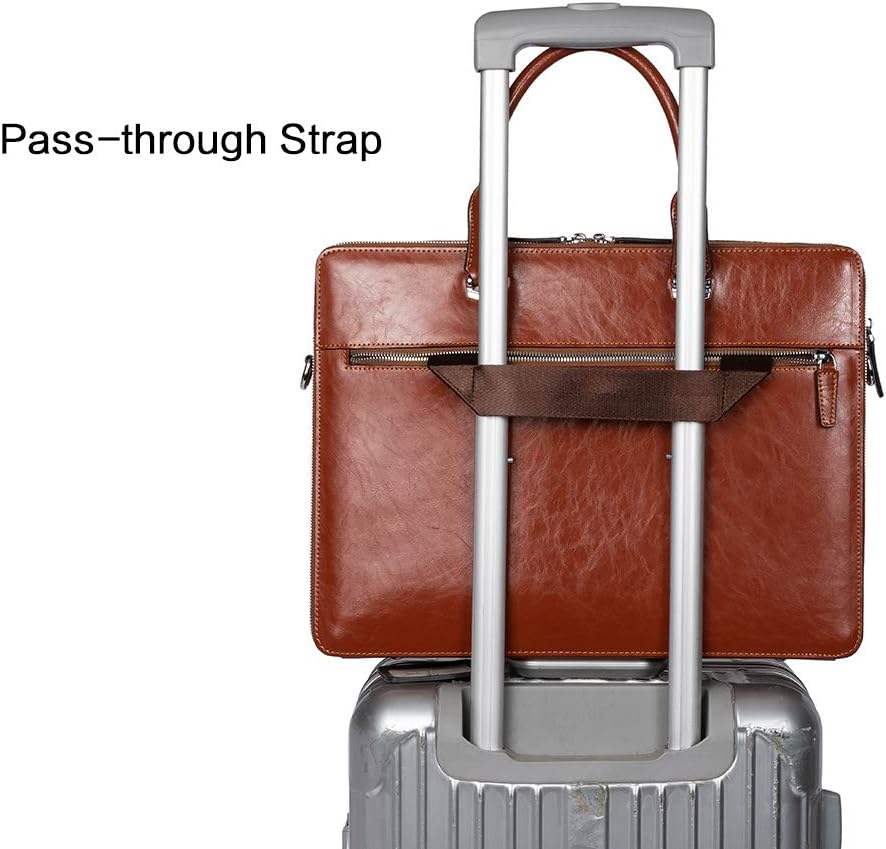 BOSTANTEN Briefcases for Men Messenger Bag Genuine Leather Laptop Bag 15.6 inch Office Work Tote for Buisness Travel