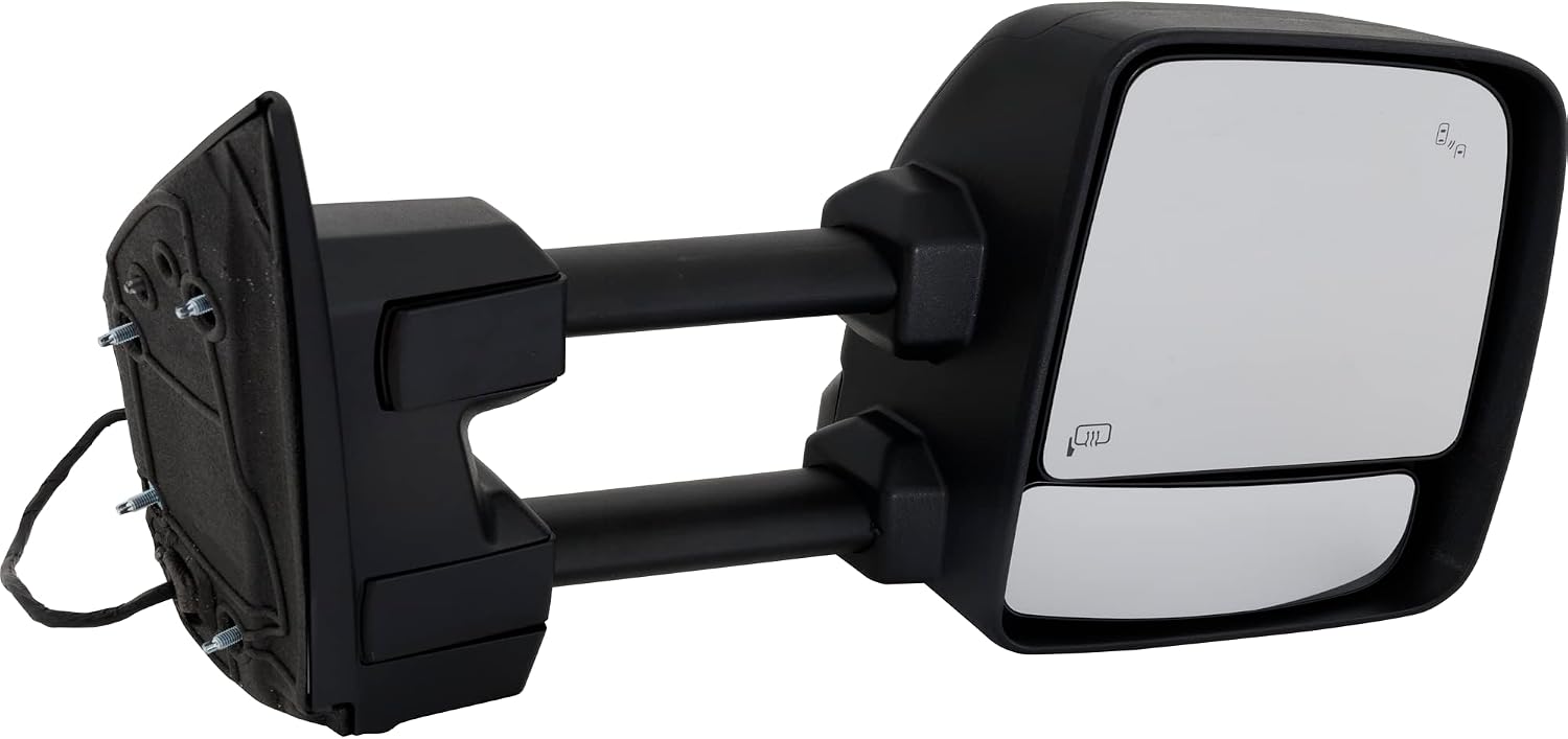 Kool Vue Passenger Side Power Heated Towing Mirror for Nissan Titan 2017-2019 With Signal Light, Blind Spot Monitor, Memory & Puddle Lamp Textured
