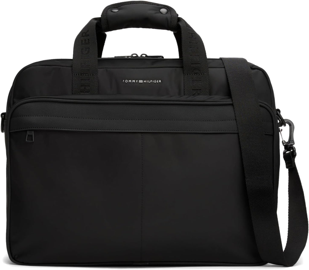 Tommy Hilfiger Mens Repreve Computer Bag, Black