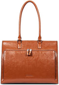 BOSTANTEN Leather Briefcase for Women Vintage 15.6 inch Laptop Bag for Women Business Tote Shoulder Handbag