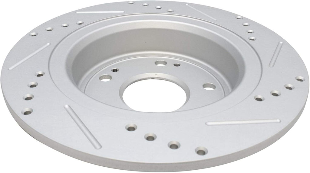 TRQ Performance Rear Brake Pad and Rotor Set Ceramic Coated Drilled Slotted Vented Rotors Calipers Compatible with 2009-2014 Acura TSX 2008-2012 Honda Accord
