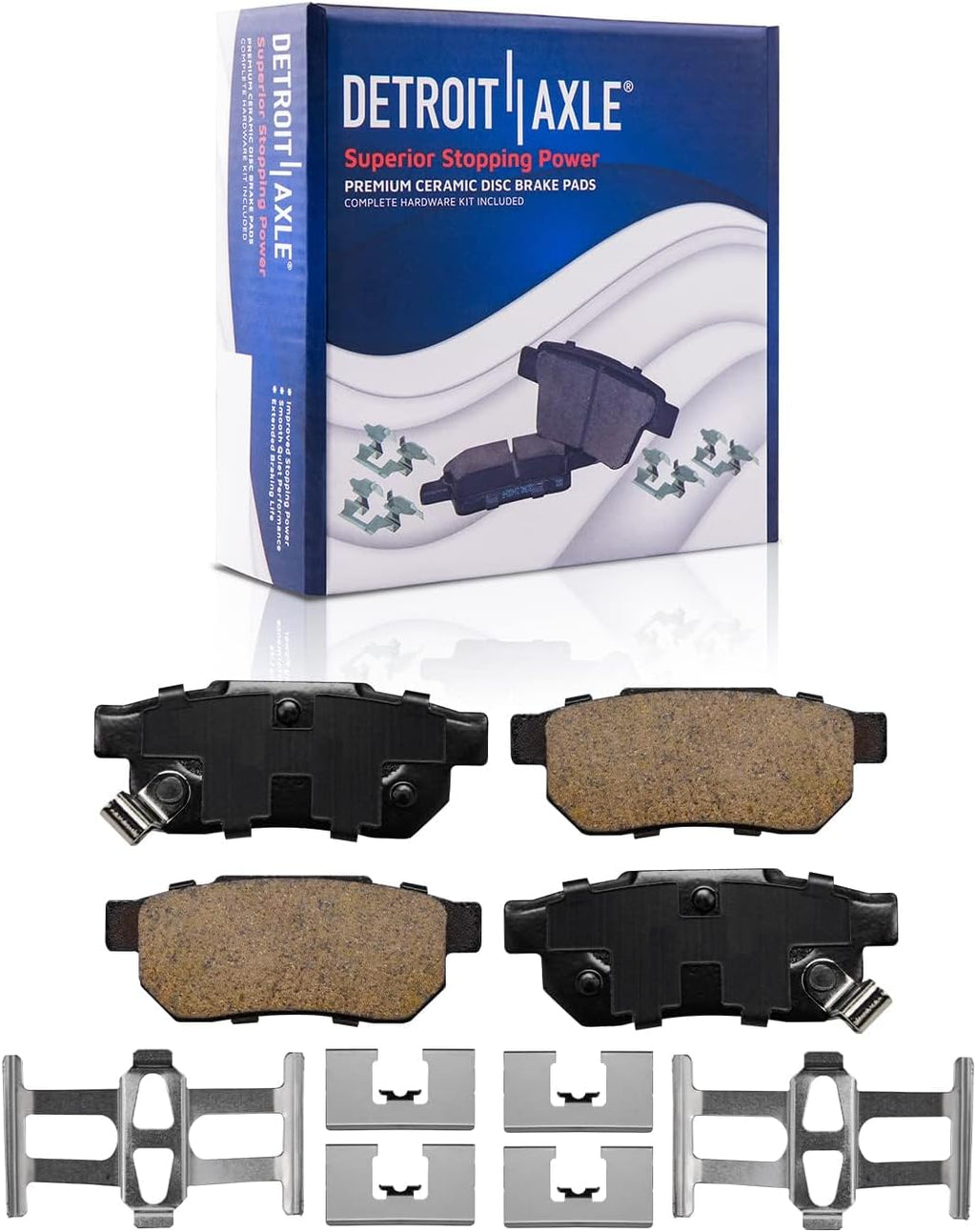 Detroit Axle - Brake Kit for 1999-2000 Honda Civic [Si Coupe] Disc Brake Rotors Ceramic Brakes Pads Front and Rear Replacement : 10.32' inch Front Rotor