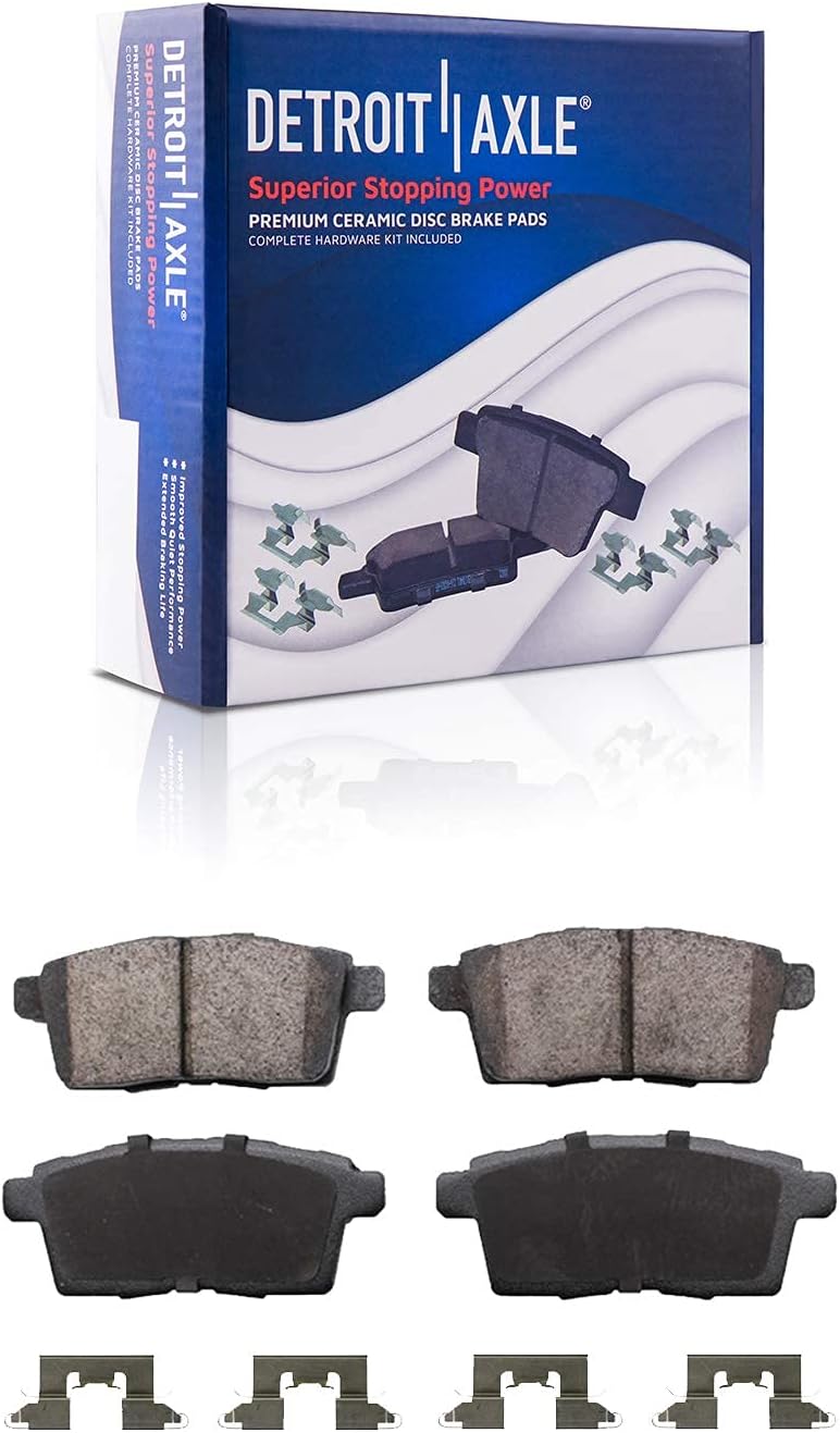 Detroit Axle - Rear Brake Kit for AWD 07-10 Ford Edge Lincoln MKX Disc Brake Rotors Ceramic Brakes Pads Replacement 2007 2008 2009 2010 Wheel Bearing Hubs: 11.89'' inch Rotor