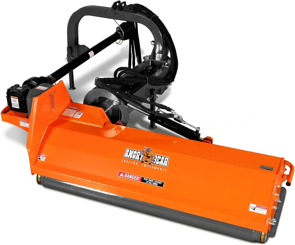 MechMaxx 72' Heavy Duty PTO Drive 3 Point Offset Ditch Bank Verge Flail Mower for 70-110HP CAT 2 Tractor, 111'' Offset Distance,55°/90° Rotation Angle, 16 Hammers, Model AGF72