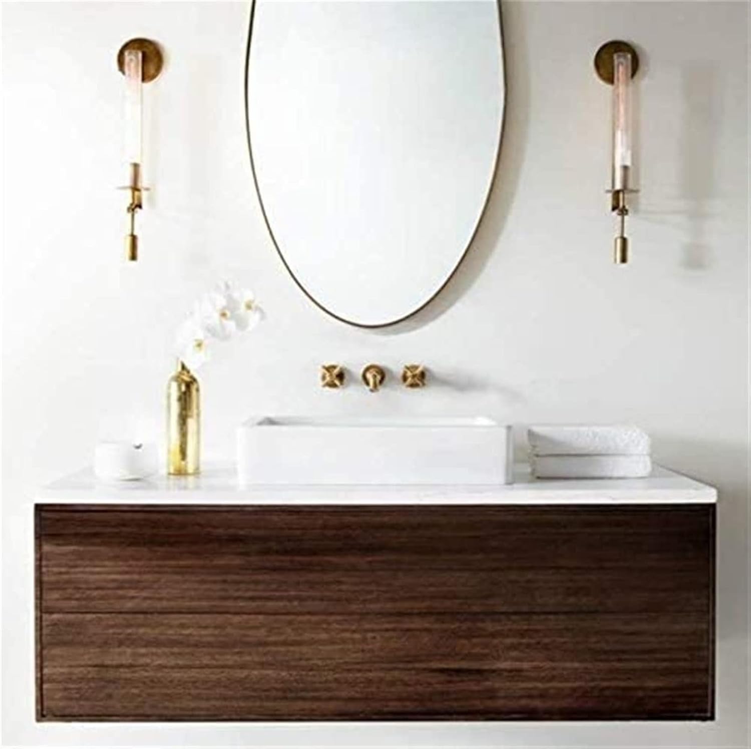 Modern 1 Bulb Gold Wall Sconce Creative LED Wall Lamp Tubular Clear Glass Wall Lighting Fixture for Bathroom Bedroom Living Room Corridor Hotel, Silver