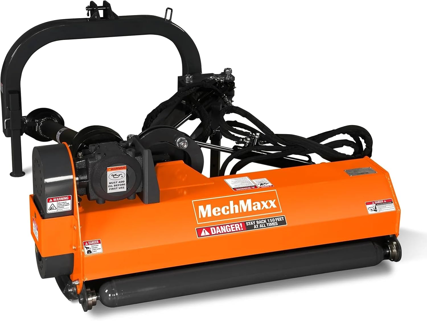 MechMaxx 48' Inch PTO Drive 3 Point Hitch Offset Flail Ditch Bank Mower for 25-50HP CAT 1 Tractor, 69'' Offset Distance,60°/90° Rotation Angle, 20 Hammers, Model VAM48