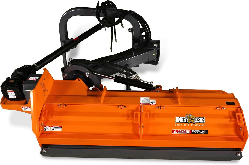 MechMaxx 78' Heavy Duty PTO Drive 3 Point Offset Ditch Bank Verge Flail Mower for 80-110HP CAT 2 Tractor, 122'' Offset Distance,55°/90° Rotation Angle, 18 Hammers, Model VBM78