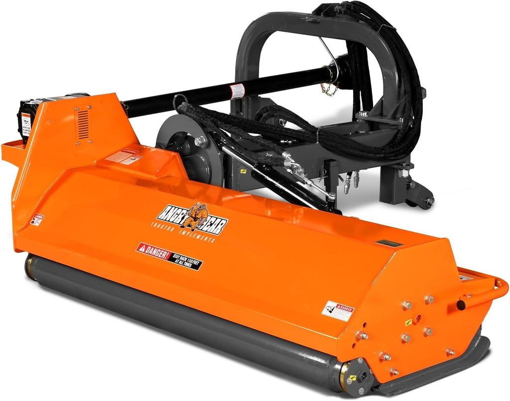 MechMaxx 72' Heavy Duty PTO Drive 3 Point Offset Ditch Bank Verge Flail Mower for 70-110HP CAT 2 Tractor, 111'' Offset Distance,55°/90° Rotation Angle, 16 Hammers, Model AGF72