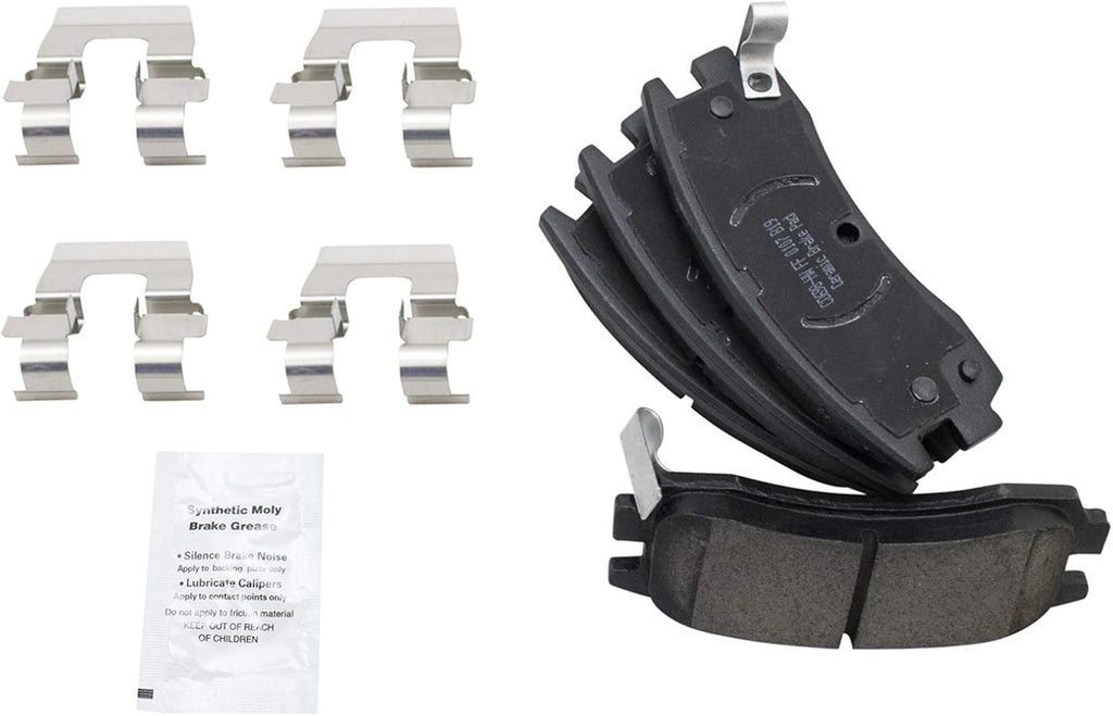 TRQ Performance Rear Brake Pad & Rotor Set Ceramic Drilled Rotors Calipers Compatible with 97-04 Buick Regal 98-02 Oldsmobile Intrigue 00-05 Chevrolet Impala Monte Carlo 97-03 Pontiac Grand Prix