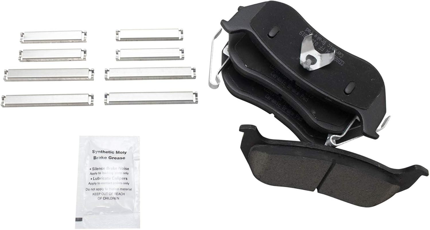 TRQ Rear Brake Pad and Rotor Set Ceramic Rotors Calipers Hoses Compatible with 2003-2005 Jeep Liberty