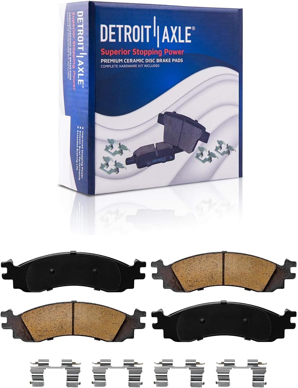 Detroit Axle - Front Brake Kit for 2006-2010 Ford Explorer Sport Trac Mercury Mountaineer Wheel Bearing Hubs Replacement Disc Brake Rotors 2007 2008 2009 Ceramic Brakes Pads