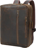 TIDING Leather Convertible Briefcase Backpack for Men, Large 15.6 Inch Laptop Messenger Bag Work Business Travel Crossbody Shoulder Bag