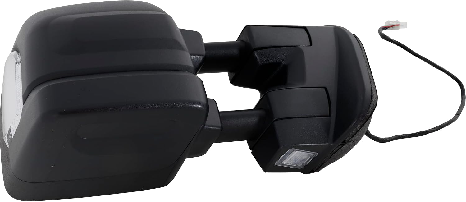 Kool Vue Passenger Side Power Heated Towing Mirror for Nissan Titan 2017-2019 With Signal Light, Blind Spot Monitor, Memory & Puddle Lamp Textured