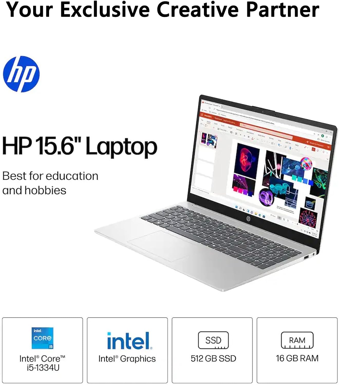 HP 15.6' FHD 300 Nits Touch Laptop | 13th Gen Intel Core i5-1334U 10-Core | 16GB RAM 512GB SSD | Long Battery Life| Privacy Camera| Wi-Fi 6| Copilot AI | Windows 11| for Business & Student| RK Bundle