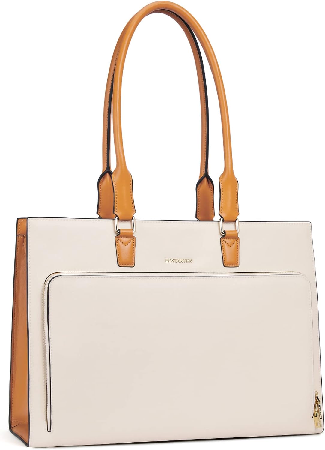 BOSTANTEN Leather Briefcase for Women Vintage 15.6 inch Laptop Bag for Women Business Tote Shoulder Handbag