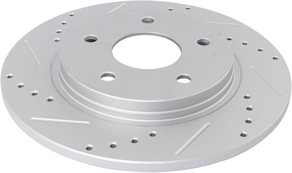 TRQ Performance Rear Brake Pad and Rotor Set Ceramic Drilled Slotted Solid Rotors Calipers Compatible with 12-16 Chrysler Town & Country Grand Caravan 12-15 Ram Cargo Van 13-14 Volkswagen Routan