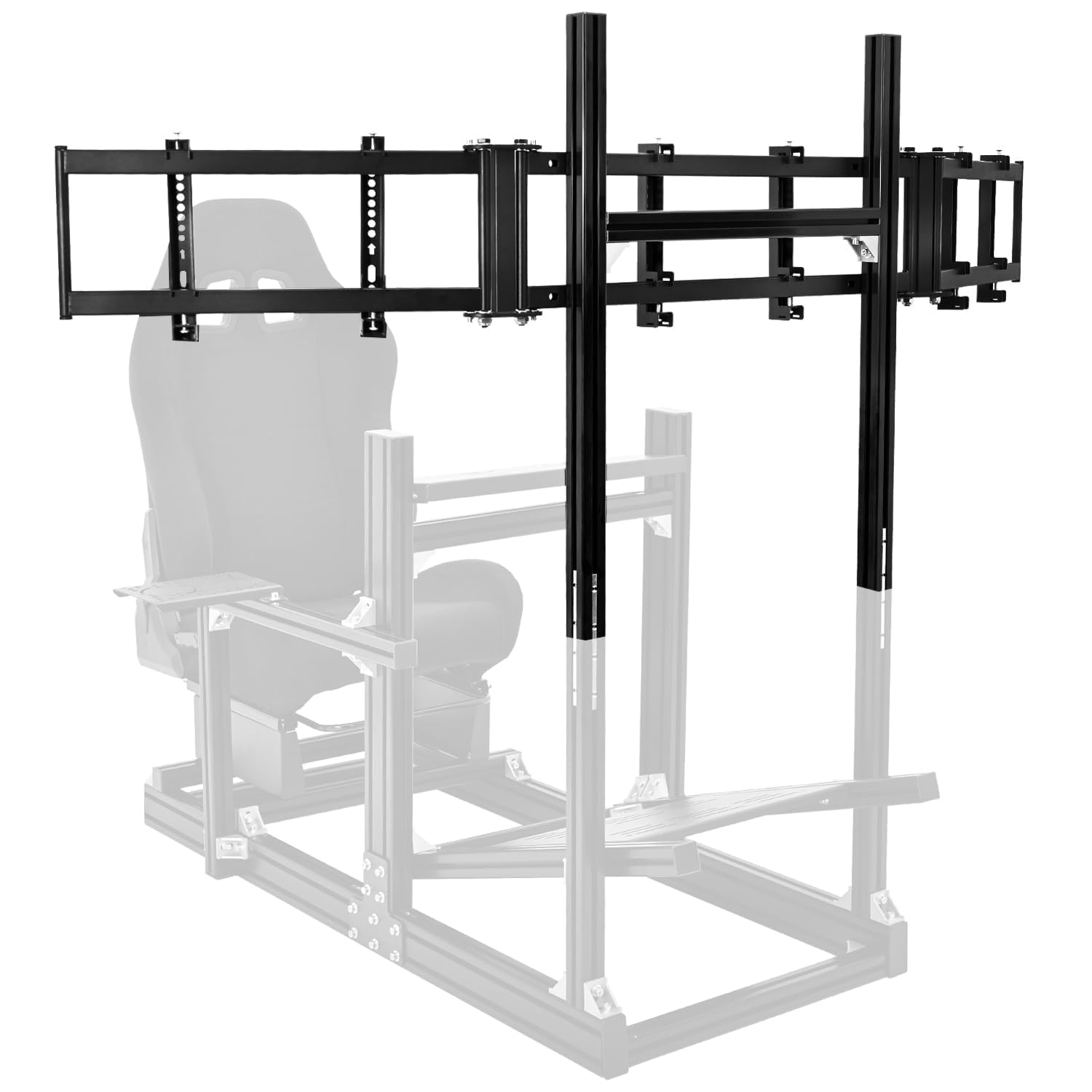Anman Racing Simulator Cockpit Monitor Stand Fit for Logitech G29 G923, for Thrustmaster T248, for Fanatec Only Suitable Aluminum Racing Cockpit Without Wheel,Pedal