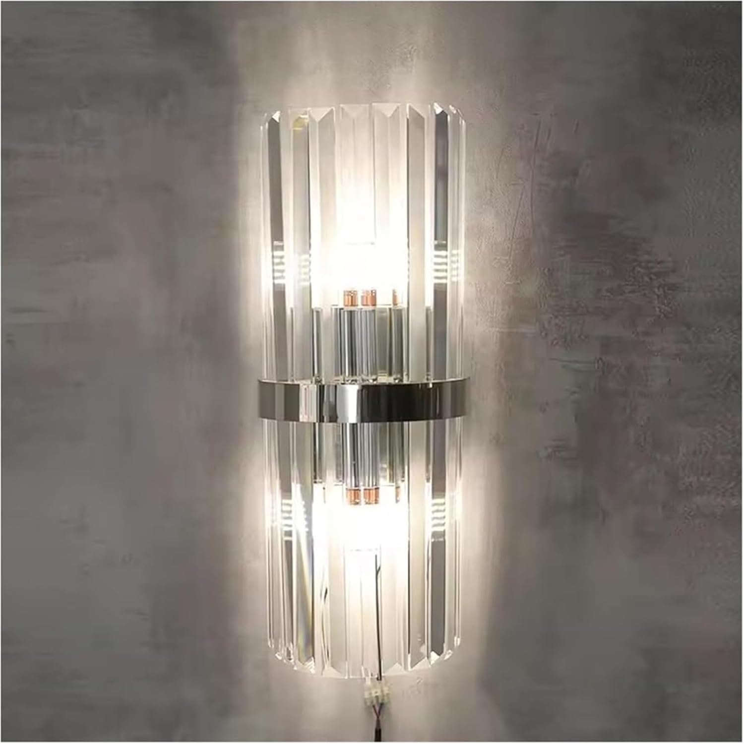 Crystal Wall Lamp Luxurious Gold Silver for Living Room Bedroom Decor Luminaire Bedside Wall Light Bathroom Fixtures Versatile Wall lamp(Silver)