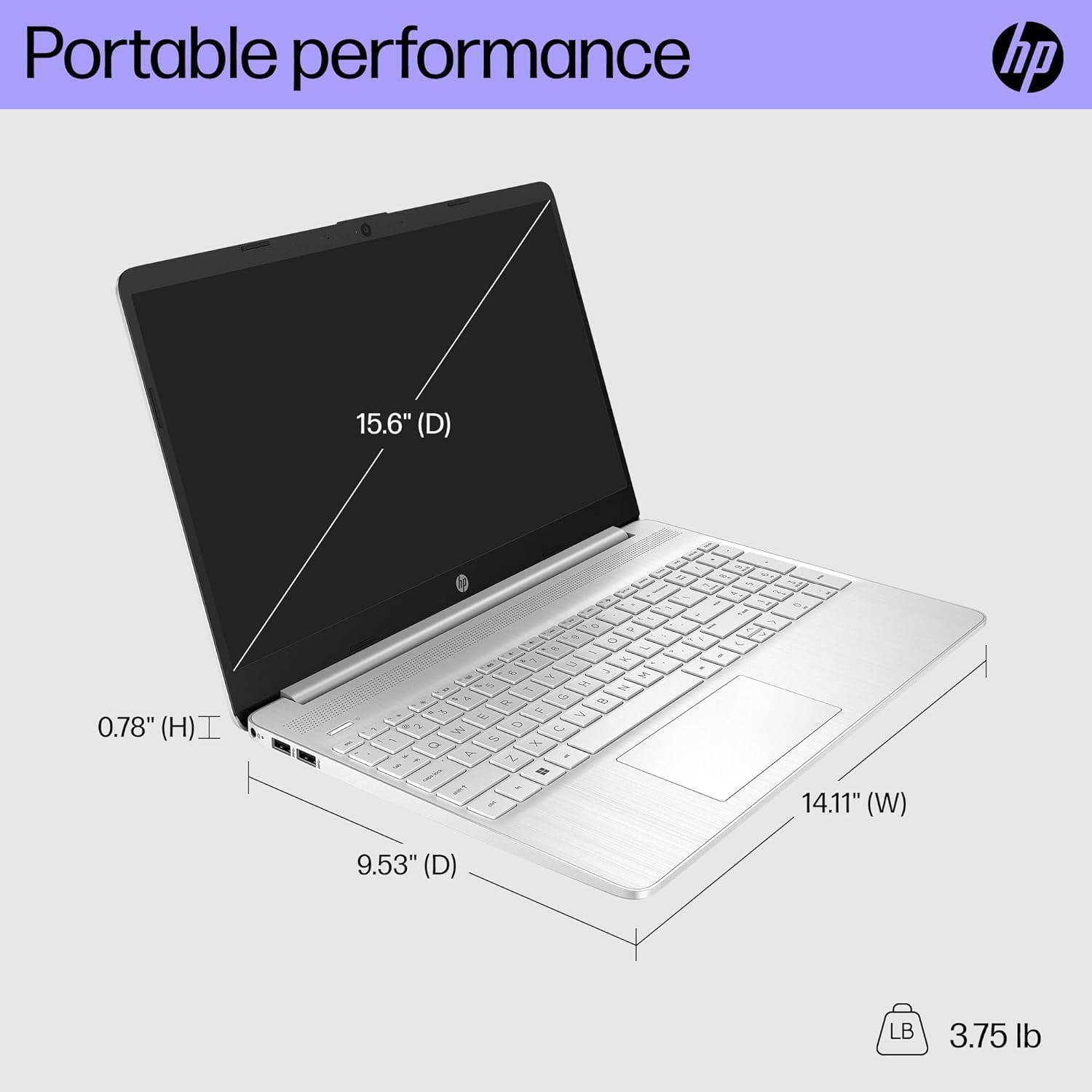 HP 15 Laptop (15.6' FHD Anti-glare, Intel Core i5 Processor, 8GB RAM, 256GB SSD) for Business, Student, Home, 10-Hr Long Battery Life, Type-C, HDMI, Numpad, Webcam, Wi-Fi, Windows 11 Home, Silver