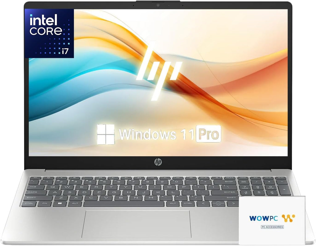 HP Ultrabook 15.6' FHD Laptop for Business & Academic | Powerful Intel Core i7-1255U up to 4.7GHz | 24GB RAM - 2.5TB Storage (2TB PCIe SSD&512GB External) | Webcam | Win11 Pro | WOWPC Bundle