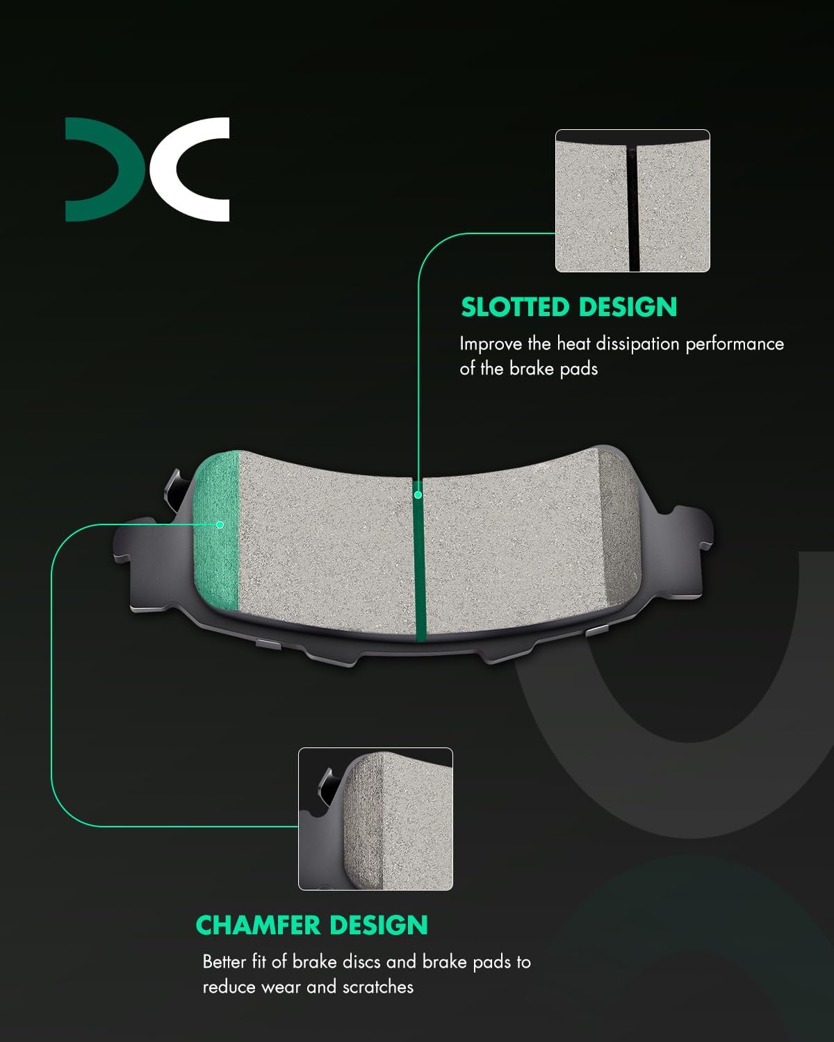 SCITOO Disc Brake Pads and Rotors Rear 12.8' Rotors Replacement For Chevy For Silverado 1500│For Tahoe│For Astro,For GMC For Sierra 1500│For Safari│For Yukon, 6/Lugs Vented Brake Kits
