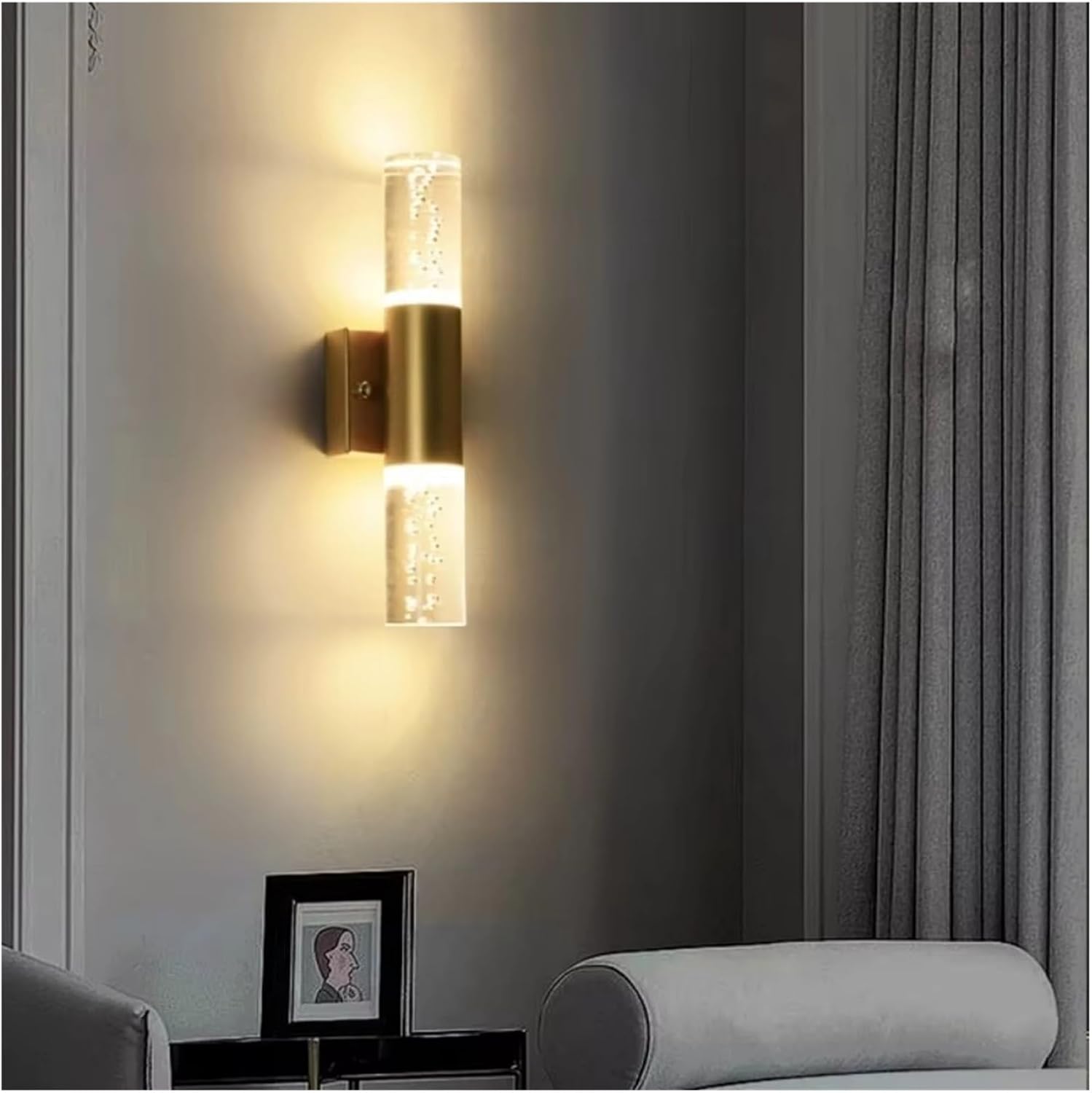 Modern Bubble Crystal LED Wall Lamps Bathroom Dresser Living Room Bedroom Gold/Silver Wall Sconces Indoor Decor Lighting Lustres,Natural Style
