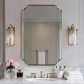 MIRRORART Gold Bathroom Mirrors 24x32 Inch, Brushed Brass Scalloped Mirrors for Bathroom, Notched Corner Rectangle Mirror in 1'' Stainless Steel Metal Frame Hang Vertical/Horizontal Home Remodel