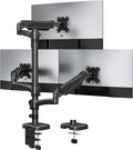 Triple Monitor Mount Fits Max 32 Inch Computer Screen, 3 Monitor Desk Mount Holds Up to 19.8lbs, Heavy Duty Gas Spring Arm, 75x75/100x100 Vesa Mount with C-Clamp/Grommet Base