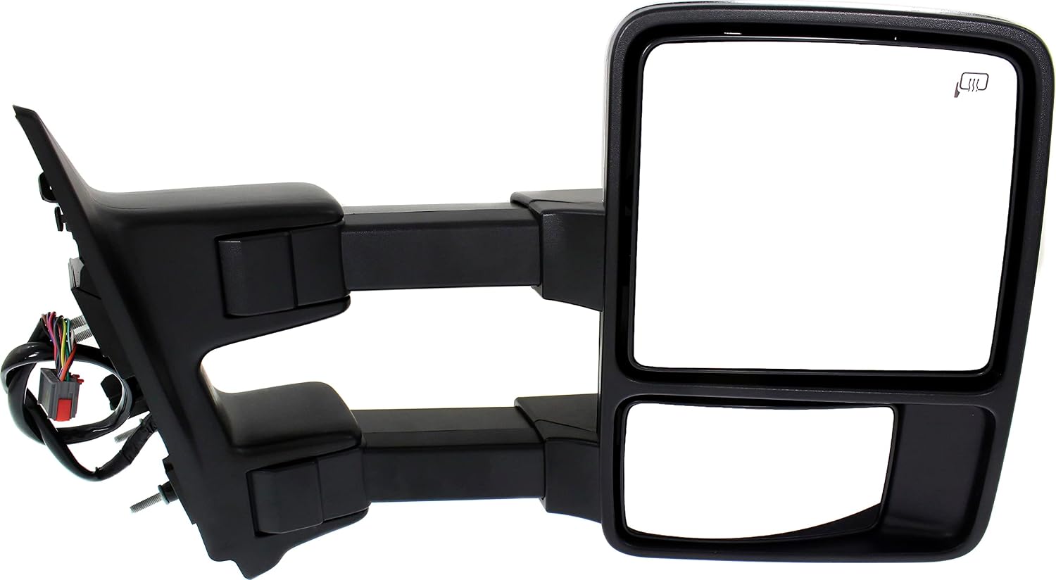 Kool Vue Blind Spot Mirror For Ford F-250 Super Duty 2010, F-350, F-450, F-550 Crew Cab Passenger Side, Heated Power Folding Tow Mirrors