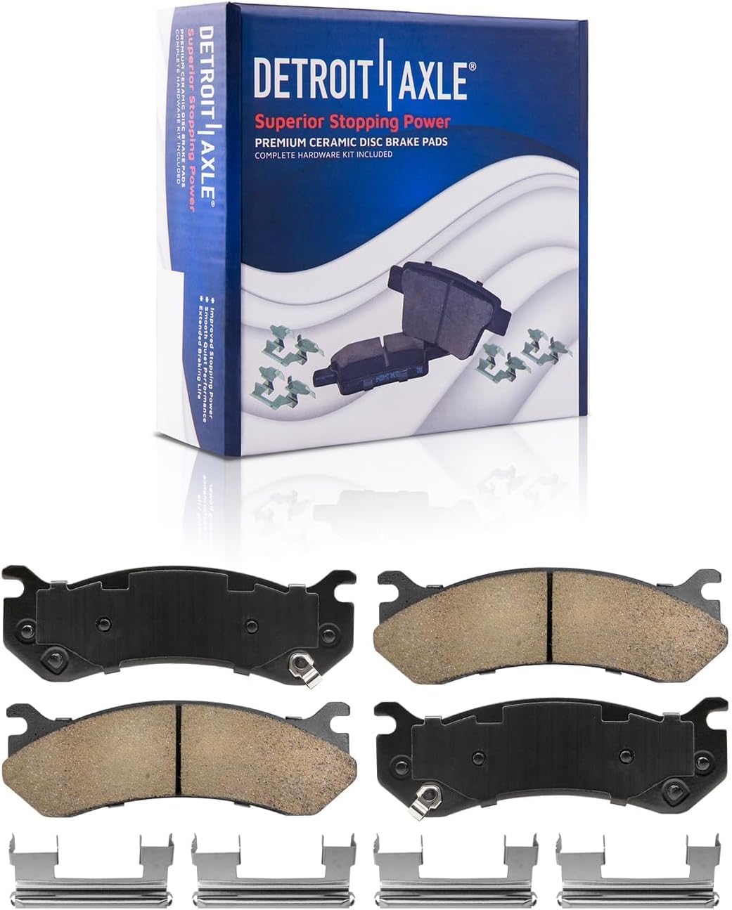 Detroit Axle - 4WD Front Brake Kit for Silverado Sierra 1500 GMC Chevy Tahoe, Disc Brake Rotors Ceramic Brake Pads CV Axles Wheel Bearing Hubs Tie Rods Pitman Idler Arms Bracket Replacement