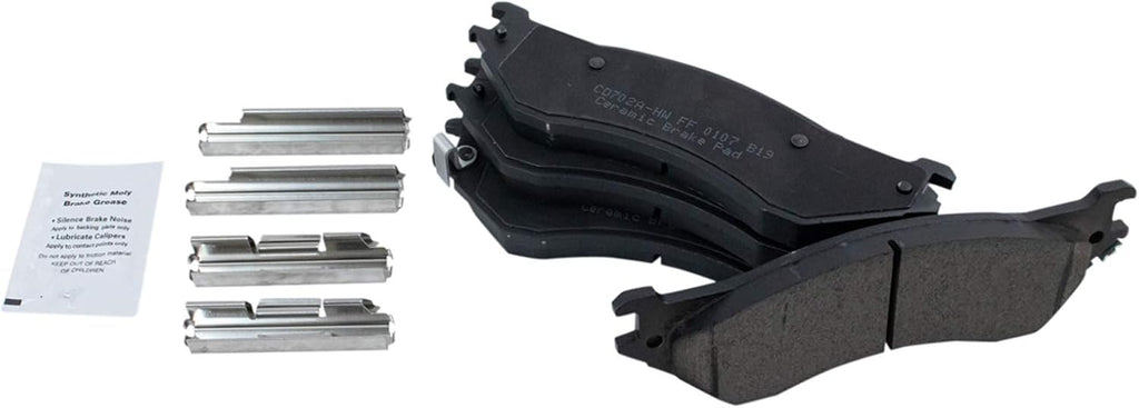 TRQ Rear Brake Pad & Rotor Kit Ceramic Compatible with 2006-2008 Dodge Ram 1500 2003-2008 Ram 2500, 3500