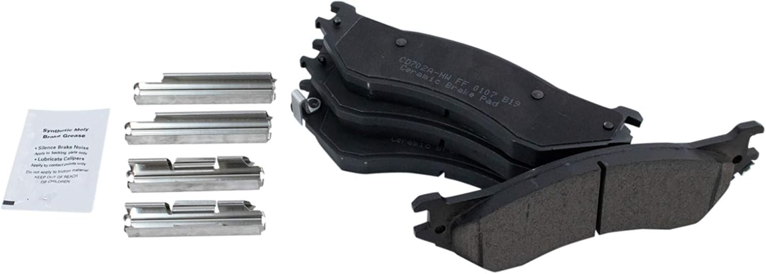 TRQ Rear Brake Pad & Rotor Kit Ceramic Compatible with 2006-2008 Dodge Ram 1500 2003-2008 Ram 2500, 3500