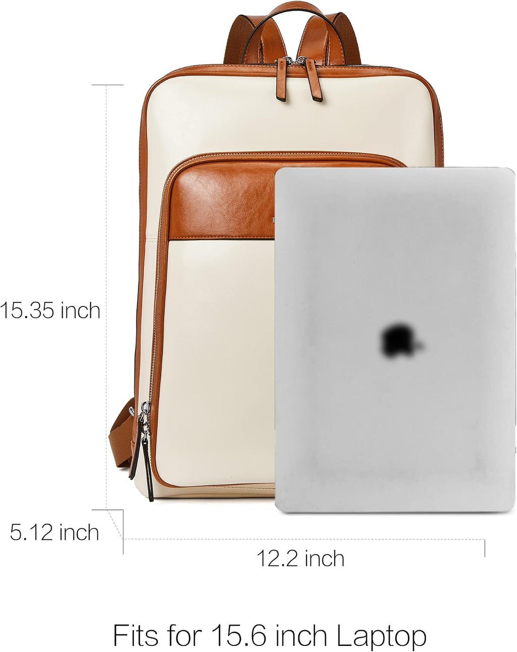 BOSTANTEN Leather Laptop Backpack for Women 15.6 inch Computer Bag Travel Work Daypack