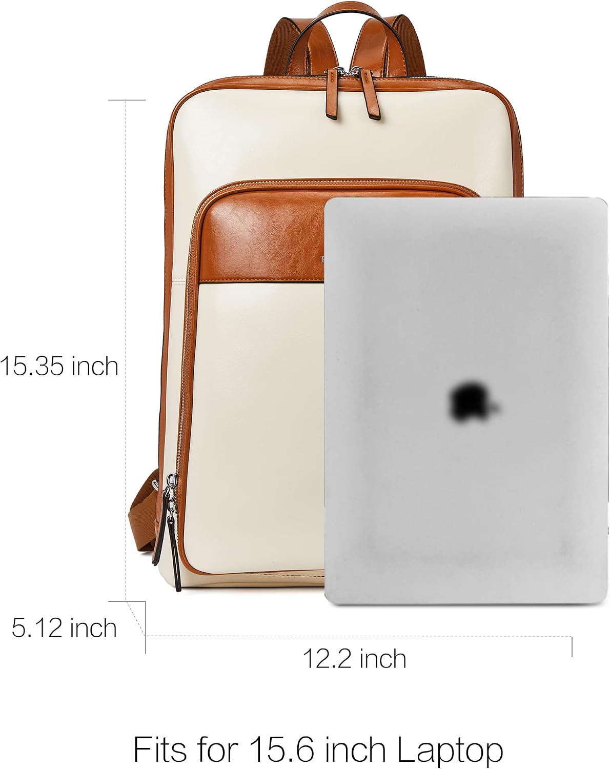 BOSTANTEN Leather Laptop Backpack for Women 15.6 inch Computer Bag Travel Work Daypack