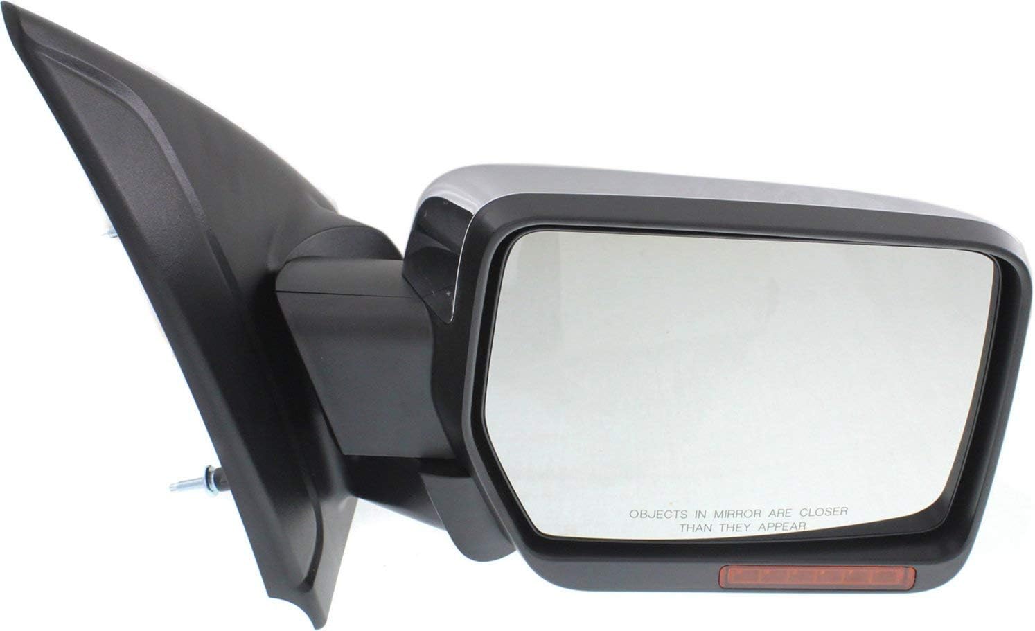 Kool Vue Passenger Side Power Heated Mirror for Ford F-150 2011-2014 Power Fold With Signal Light, Memory & Puddle Lamp; Without Blind Spot Monitor Chrome