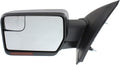 Kool Vue Driver Side Power Heated LED Car Mirror for Ford F-150 2011-2014 Power Fold with Signal Light, Spotter Glass, Memory & Puddle Lamp, Chrome