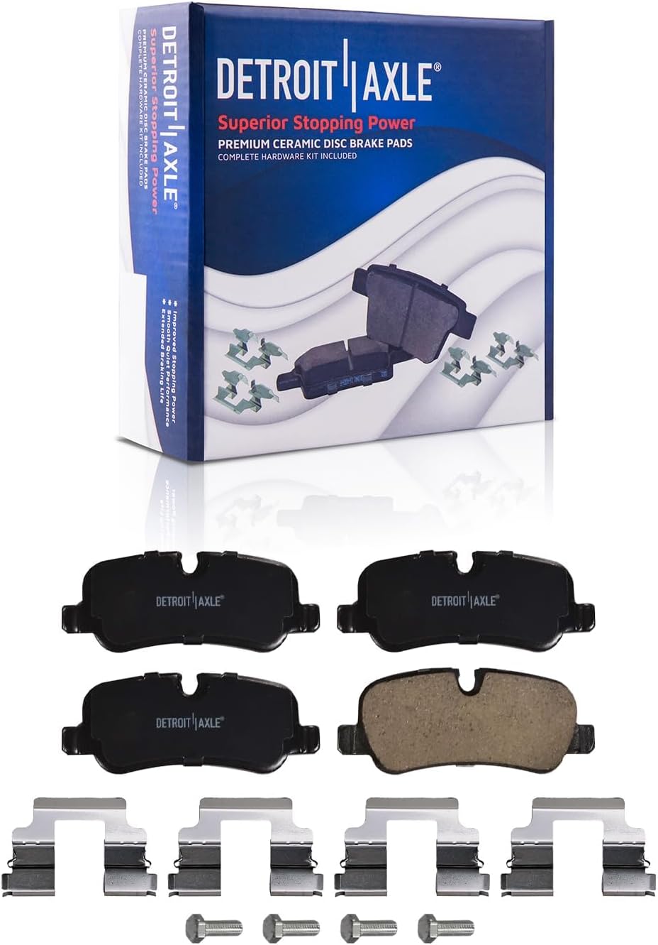 Detroit Axle - Front and Rear Disc Rotors Ceramic Brake Pads Wheel Hub and Bearing Replacement for Land Rover LR3 Range Rover Sport - 12pc Set